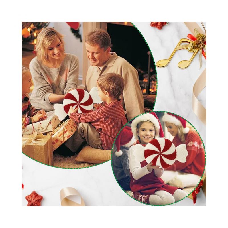 Niedliche Weihnachtskissen, Weihnachtskissen Aus Plüsch und Süßigkeiten, Weihnachtsdekoration für das Sofa im Winterschlafzimmer