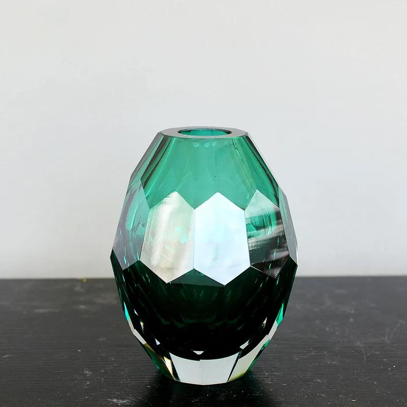 

Многоугольная ваза из утолщенного стекла, гидропонные сосуды, цветочные композиции, гостиная, искусственный кристалл, декоративные поделки, ваза бирюзовый