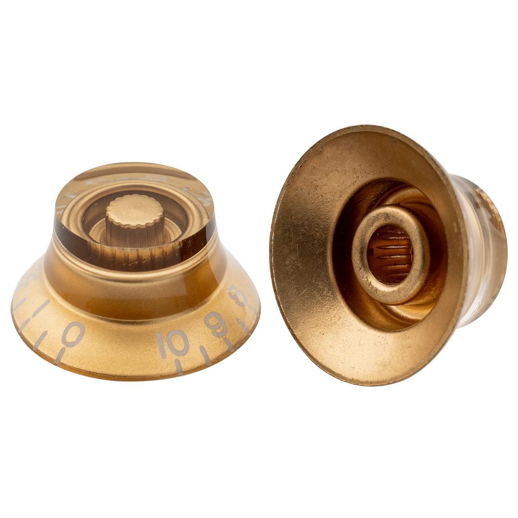 Musiclily Pro Top Hat Bell Metric for LP Les Paul Electric Gold of Left-Handed Knobs, Knobs, Standard, Guitars, (Set 4)
