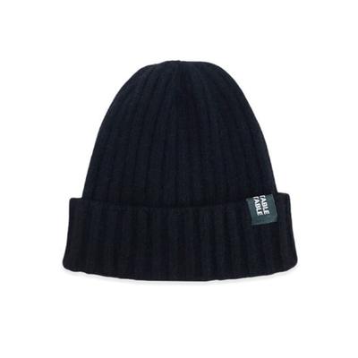 VEGETABLE TABLE Angora Wool Color Beanie Black
