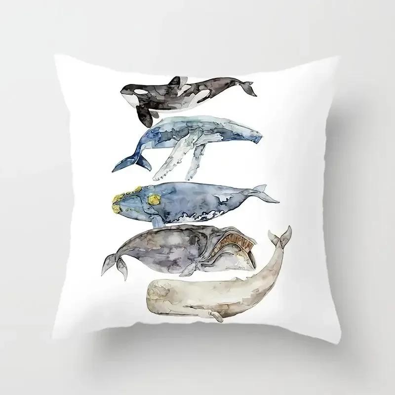 Aquarell Wal Serie Kissenbezug Zuhause Schlafzimmer Wohnzimmer Sofa Kissenbezug x Pfirsichhaut Kissenbezug