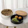 Modern And Simple Style Bamboo Covered Candy Storage Box Fruit Plate Dried Fruit Melon Seed Storge Box