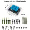 Kit per pesca alla carpa 25 pezzi Attrezzatura per attrezzatura per attrezzatura per carpa Tubi con punta per coda Spille di sicurezza Perline Girevoli