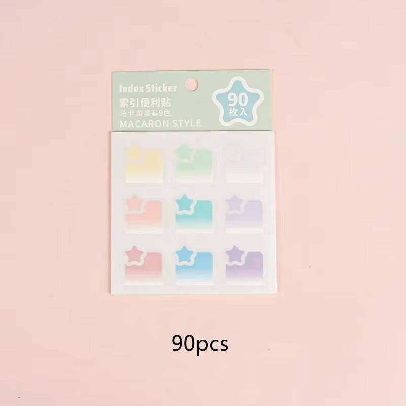 Gradient Color Index Sticker Innovative Quick Drying Anti-scratch Sweatproof Water Proof Student Stationery Label Stickers