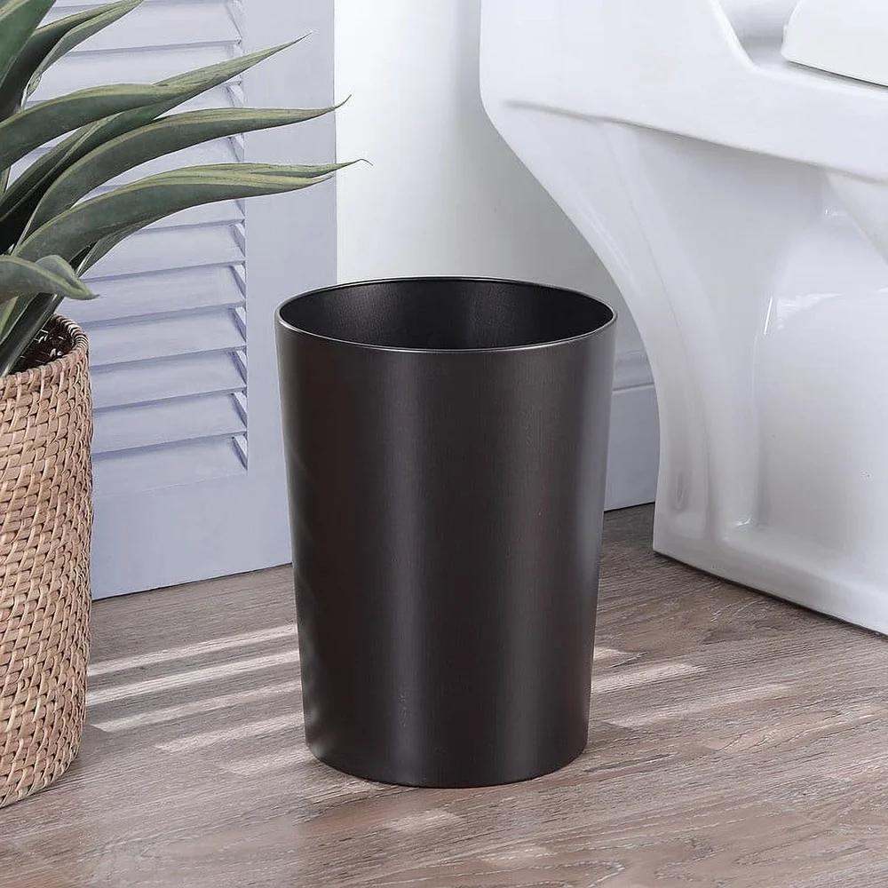 Bronze Metal Bathroom Wastebasket Decorative Trash Container Sleek Design Durable Open Top Indoor Use Household Bin