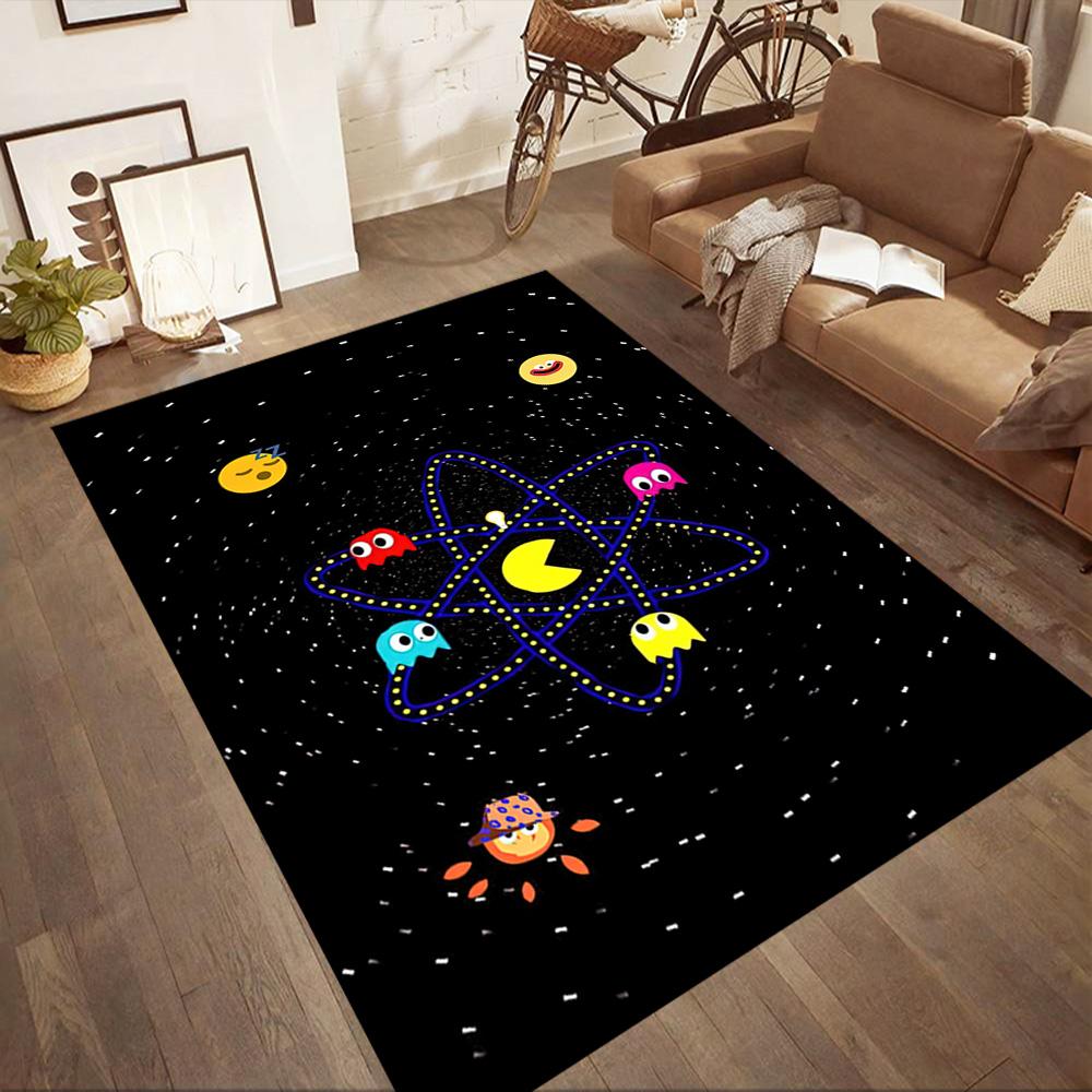 Pac-man Adventure Square rugs are a great choice for living rooms, bedrooms, home décor, and as gifts.