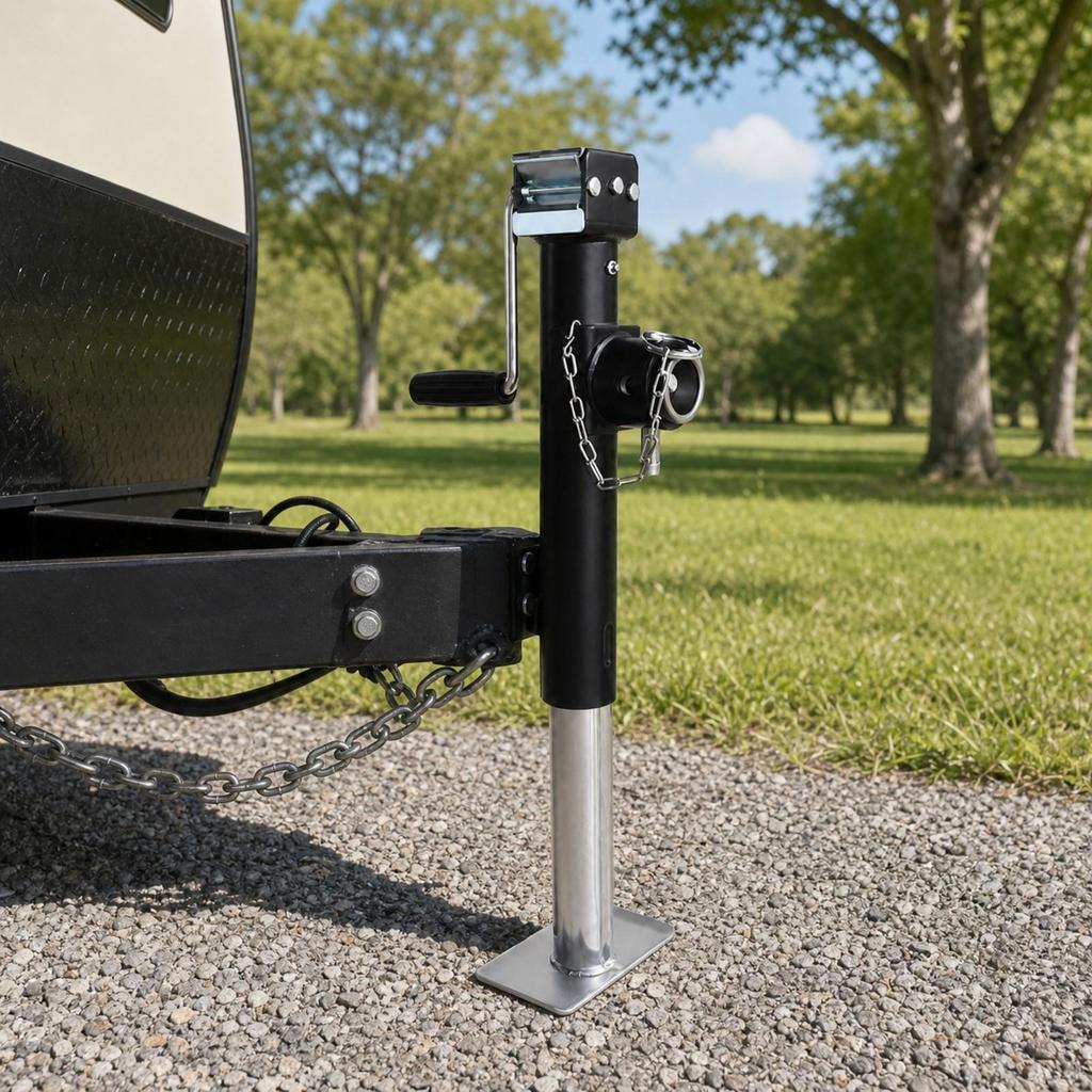 Side-Wind Trailer Jack Adjustable Round-Tube Stable for Rv Owners