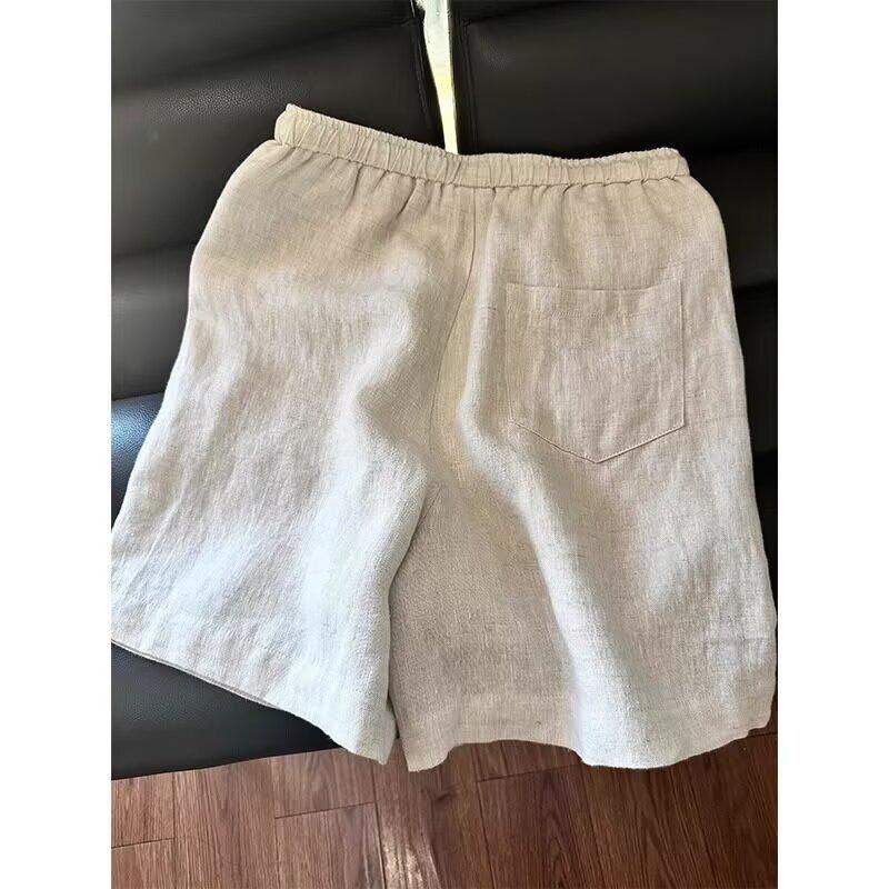 Men Old Money Style Summer Thin Straight Casual Beach Knee Length Shorts