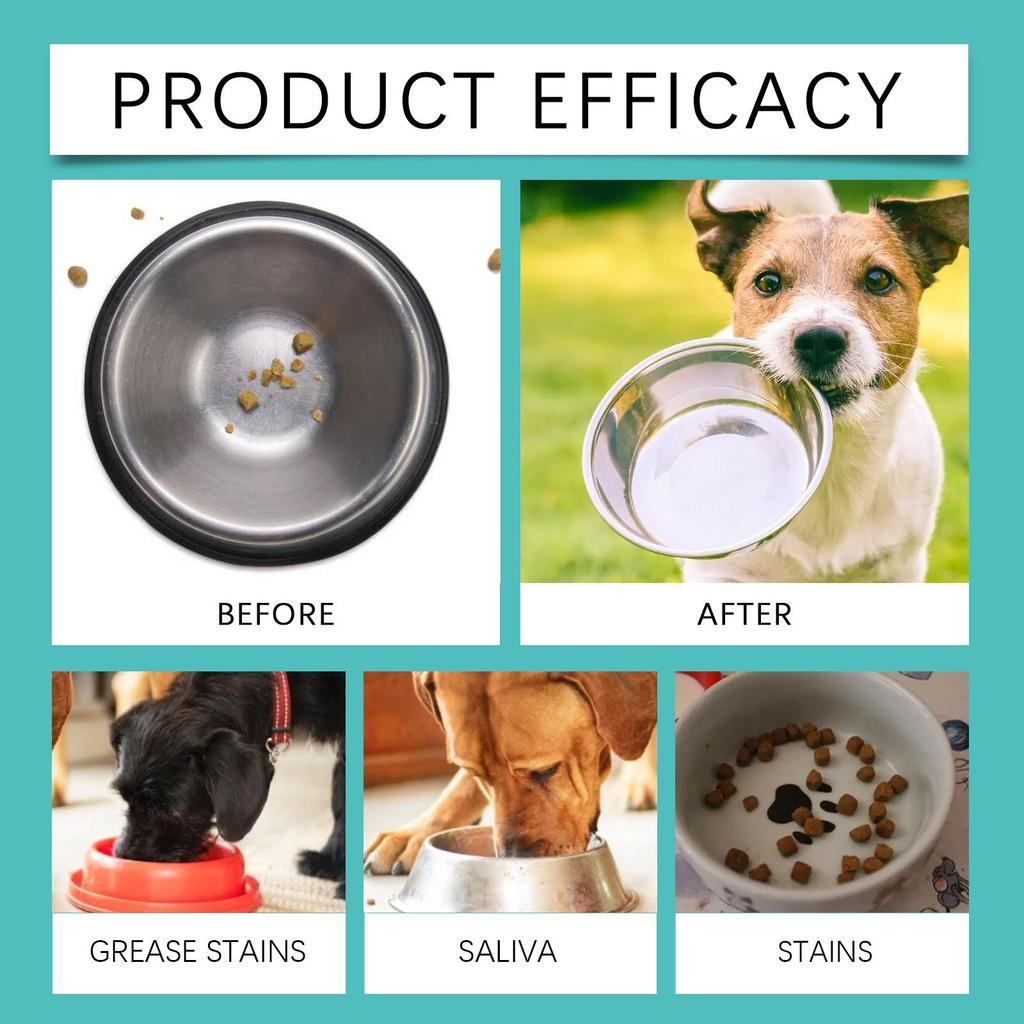 YEGBONG Pet Bowl Cleaning Mousse for Cat and Dog Tableware - Removes Mucus and Saliva