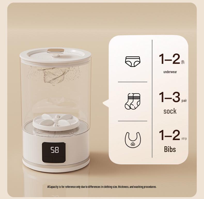 Compact Portable Washer for Underwear and Baby Apparel – No Installation Needed