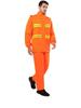 Men's Orange Raincoat & Pants Set with Reflective Strips for Construction and Cleaning