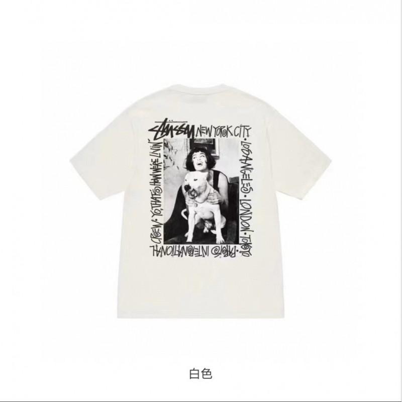Camiseta Casual de Manga Corta para Hombre de Algodón con Estampado de Letras Corte Holgado Estilo Streetwear