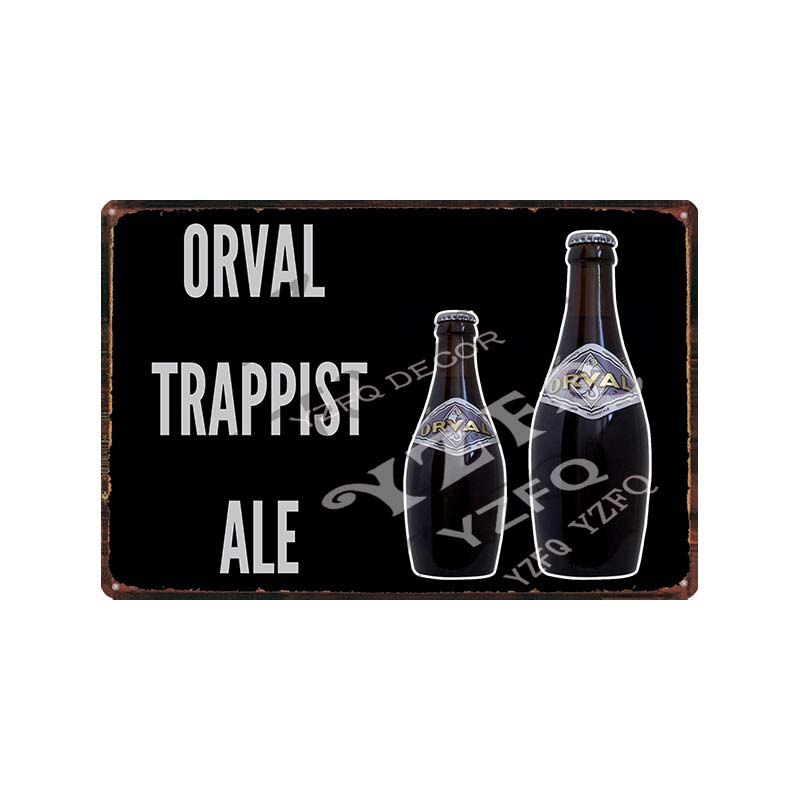 30X20CM Hoegaarden Orval Chouffe Beer Tin Sign - Vintage Metal Plate, Perfect for Bar/Pub/Kitchen/Home/Coffee Wall Decor Poster