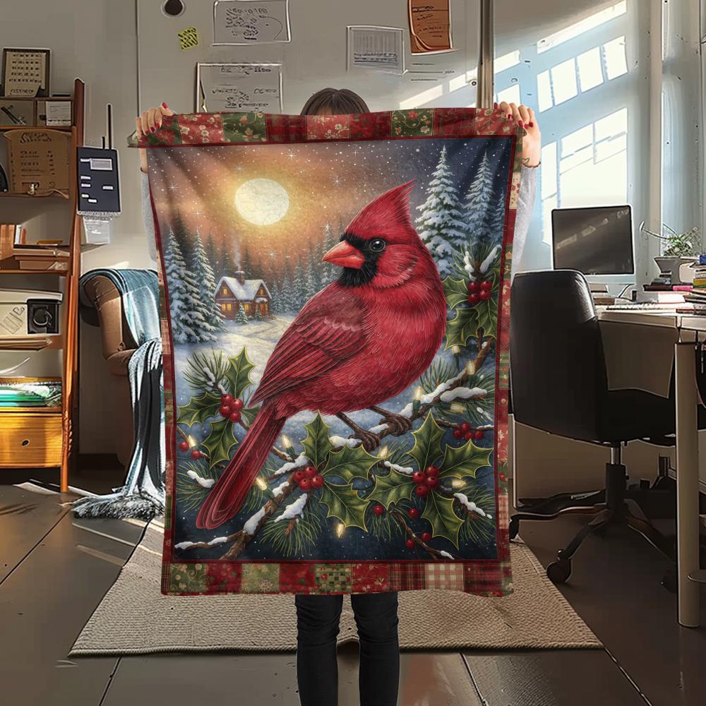 1 Adet Karikatür Baskılı Flanel Battaniye, Yüksek Kalite, Her Mevsim İçin Rahat, Ev Dekorasyonu, Sıcaklık ve Konfor, Noel Doğum Günü Hediyesi İçin Mükemmel