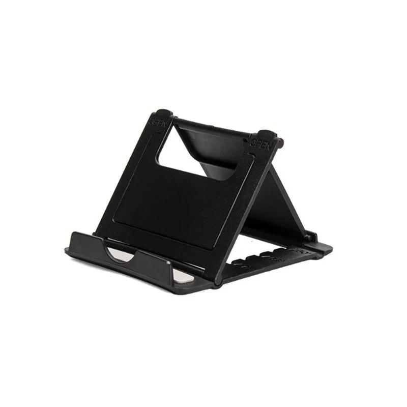 Mini Adjustable Creative Portable Universal Folding Plastic Phone Holder Tablet Computer Stand for Ipad IPhone Samsung Xiaomi чёрный