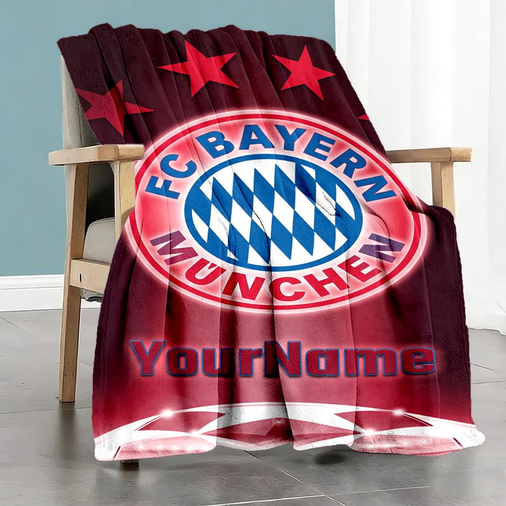 Bayern Munich Customize Your Name Blanket Cozy Customizable Blanket Ultra-Soft Perfect for Living Room Livingroom Office Bedding Ideal for All Seasons