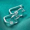 Silver Love Heart Zircon Earrings For Women Fashion Charm Jewelry