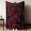 Pink Rose Floral Throw Blanket, Soft Cozy Flannel Blanket, Romantic Home Decor Gift for Couch Bed