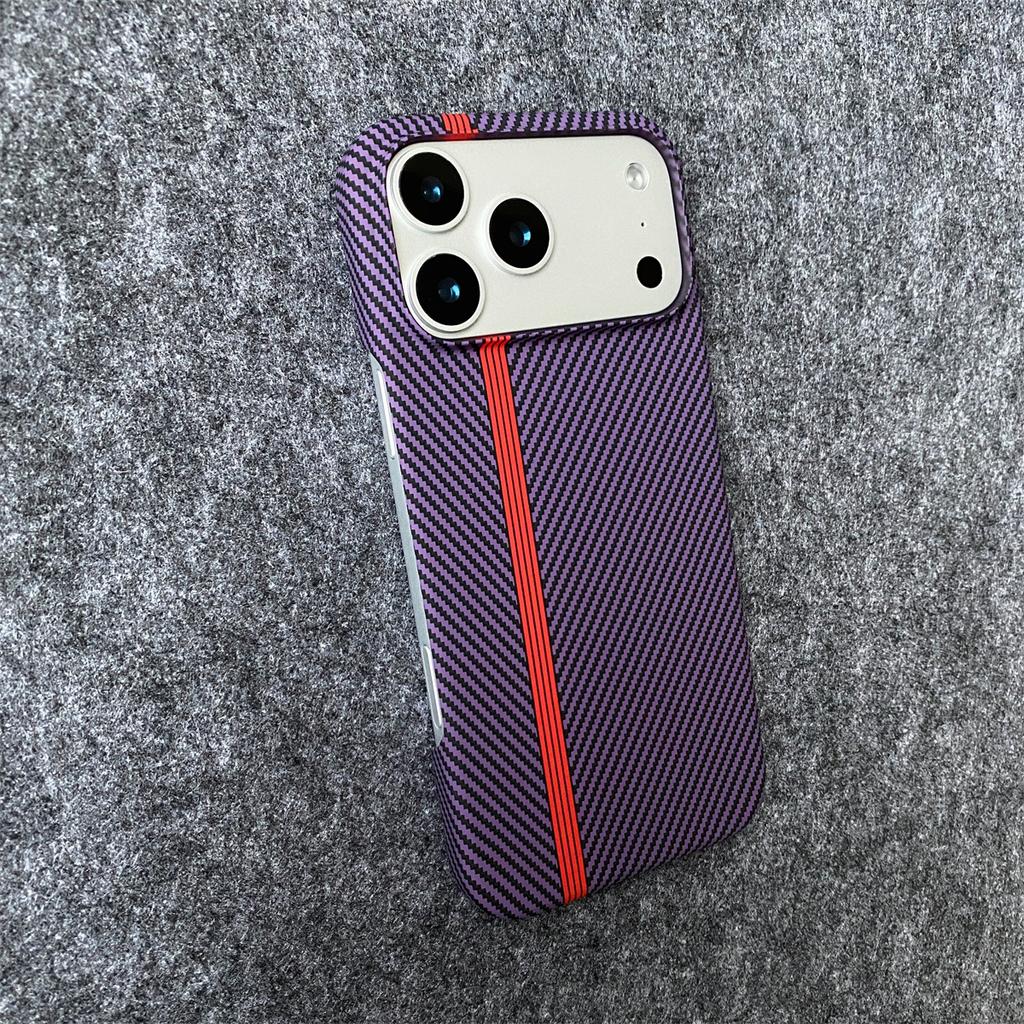 Business Kevlar Stripe Phone Case for iPhone 17 16 15 14 13 12 11 Air Pro Max X XS XR XSMax 7 8 Plus Glossy Film Hard PC Cover