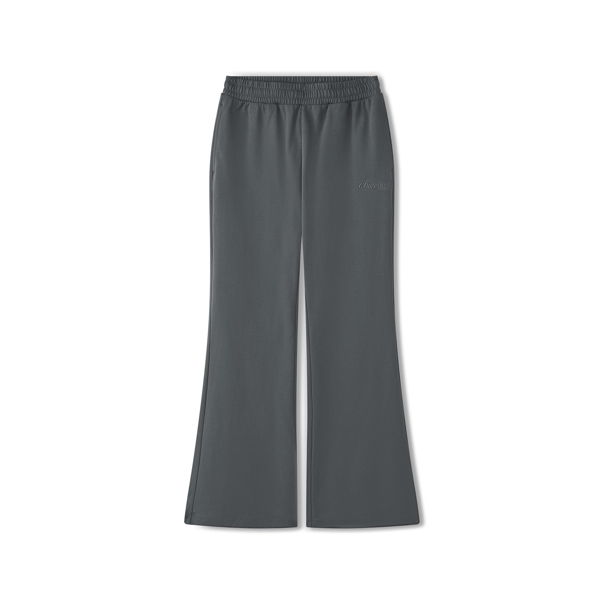 Skechers Soft Comfortable Versatile Wide Leg Flared Pants Women bottoms Oyster-Black L225W110-02KY S