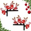 2pcs Christmas Door Corner Decorations Wooden Christmas Deer Door Frame Hangings Creative Door Corner Table Ornaments