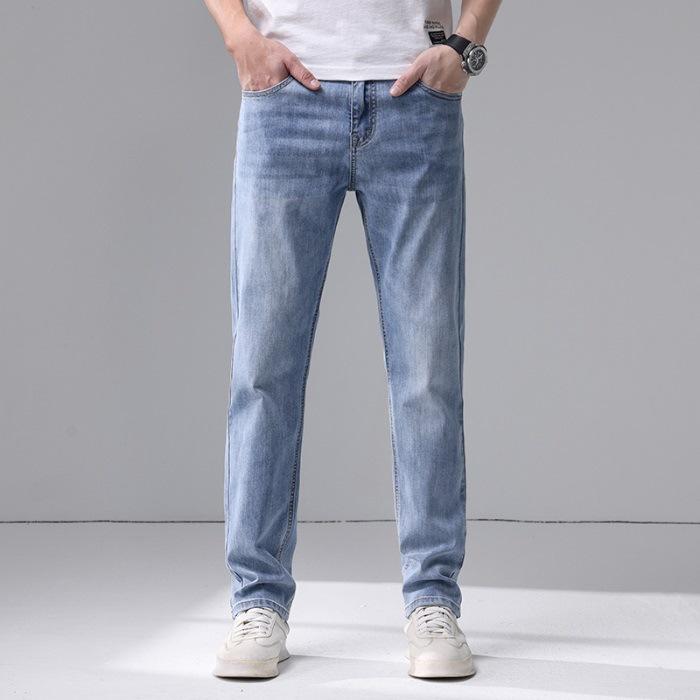 Primăvară și Vară Nou Jeans și Pantaloni pentru Bărbați din Bumbac Pur Slim Drepți Elastici Bărbați