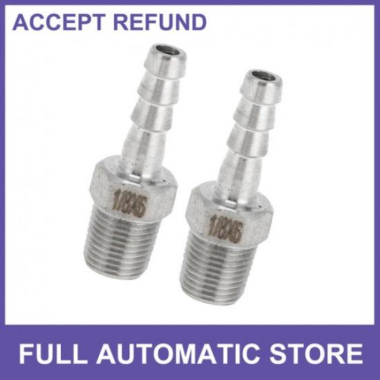 

Stainless Steel Barb Fittings 15/64 Barb 1/8 BSPT Male Barb Connector 2 Pcs