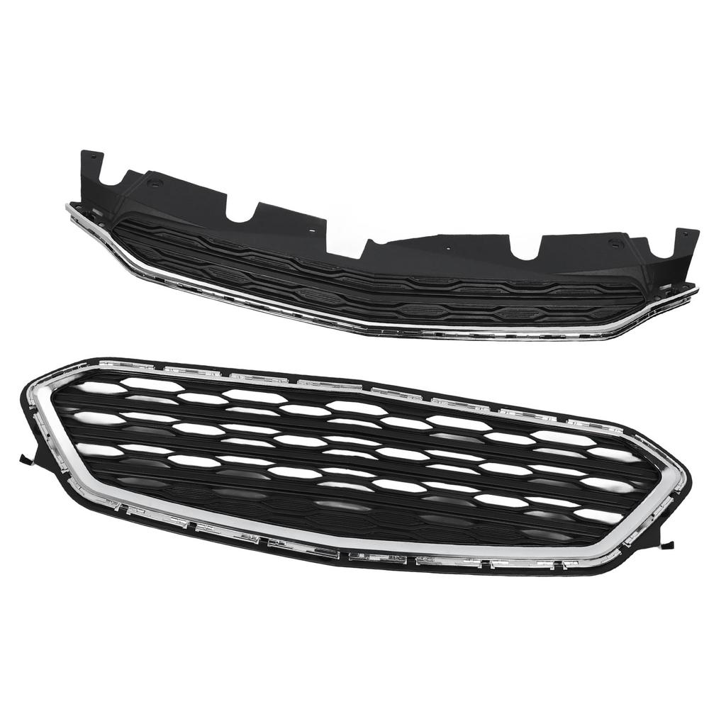 2 Pcs Front Upper Lower Grille 23370469 Bumper Radiator Mesh Grill Set Replacement for Chevy