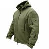 Men Jacket Solid Color Hooded Long Sleeve Fleece Slim Multi Pockets Windproof Hoodie for Outdoor