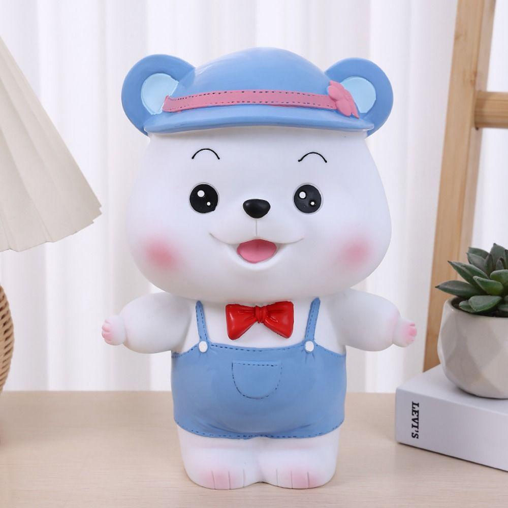 

Large Capacity Little Bear Savings Jar Anti Drop Animal Savings Can Cartoon Deposit Box Indoor синий