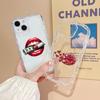LZ21 Lips kiss design art Clear Soft Wave Phone Cases for Samsung S24 S23 Ultra S20 FE A54 A14 A52s A51 S10 Huawei Honor 90 Protection Back Cover