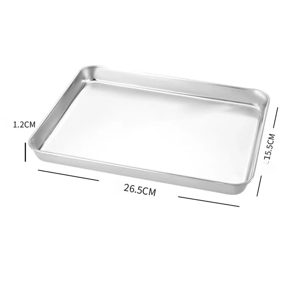 Teglia antiaderente rettangolare in acciaio inox per biscotti, teglia per cottura al vapore, teglia per salsicce, griglia per frutta, piatto per pesce, teglia da forno