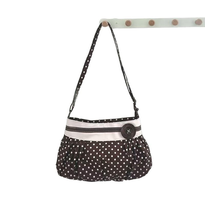 Vintage Polka Dot Bag - Feminine and Laid-back Style, Large Capacity Tote Bag, Fashionable for Daily Commutes, Crossbody Bag