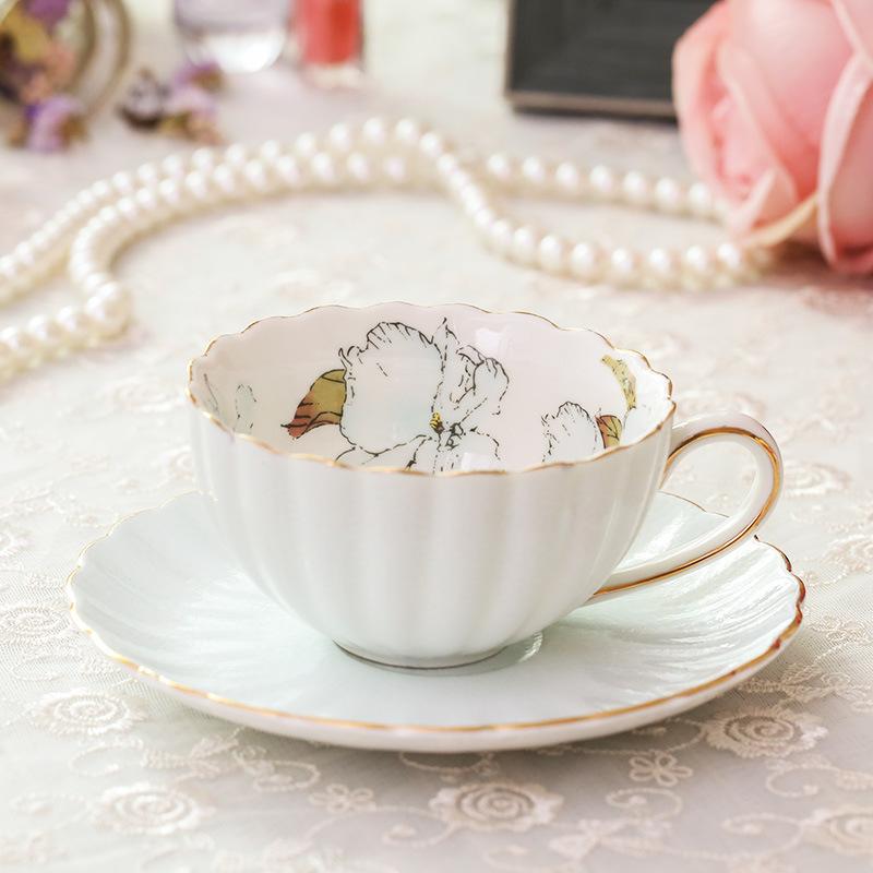 European Style Coffee Cup Set Household Flower Tea Cup