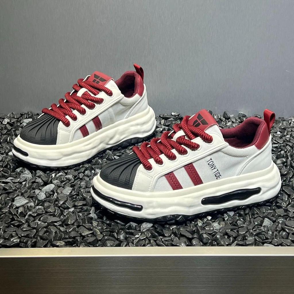 Herren Shell Toe Skate Schuhe mit dicker Sohle – Herbsttrend 2025, höhenverstärkende Freizeitsneaker