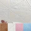 3D Floral Pattern Wall Tile Stickers, Self-Adhesive Ceiling Stickers, Easy to Apply and Remove,  for Kitchen Living Room Bathroom Hallway