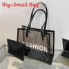 Sac Mère Transparent Grande Taille en PVC avec Design Lettre pour Style Rue Mode