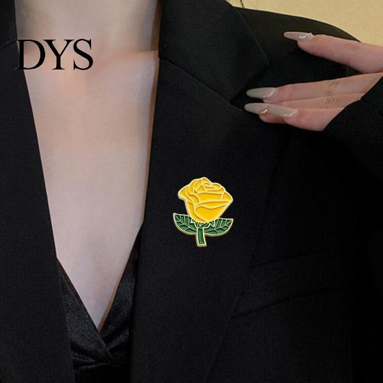 Flower Clothing Accessory Enamel Rose Brooch Pin, Metal Floral Lapel Pin for Dainty Jewelry Men Women, Hats Bags Scarves Clothes Decorative