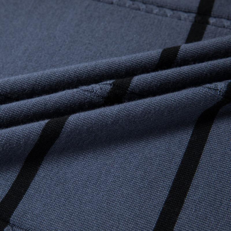 Neuer Wollpullover für Herren aus reiner Wolle, langärmelig, halbhoher Kragen, gestreifter Pullover mit Bodenbildung, Pullover mit Kammgarnmuster, Flut