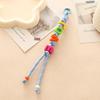 Dopamine Beaded Letter Braided Lanyard Keychain For Phone Case Women Anti Lost Knot Rope Strap Car Keyring Diy Accessories