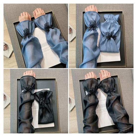 Pair Sun Protection Arm Sleeves for Women Bow Knot UV Protection Arm