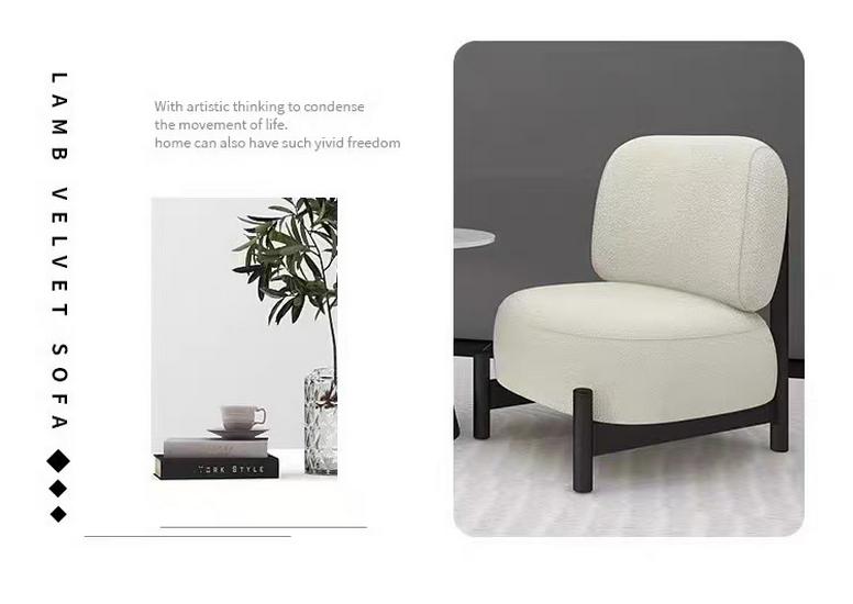 Luxury Minimalist Designer Single Sofa Chair for Living Room or Balcony