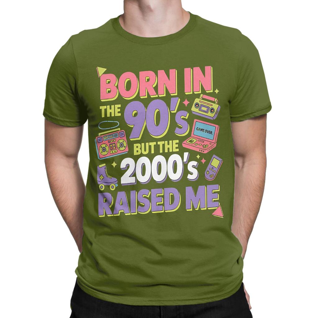 Born In The 80s Raised In The 90s TShirt Summer 100 Cotton TShirts For Unisex Fashion Custom Diy Tshirt ShortSleeve Y2k Tees