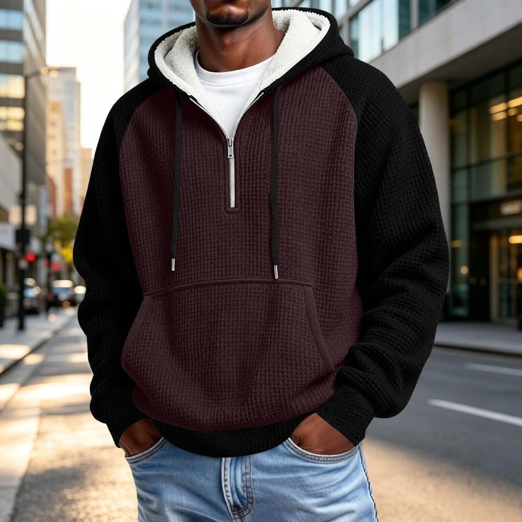Men's Casual -Lined Hooded Sweatshirt with Front Pocket for Comfortable Everyday Wear