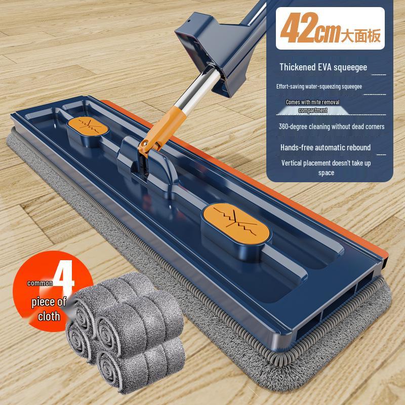 Hands-Free 42CM Flat Mop - New Absorbent Design for Easy Cleaning