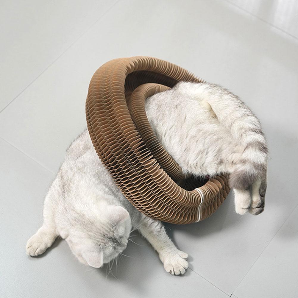 Magische Orgel Kattenkrabplank Interactief Speelgoed voor Katten Opvouwbaar Schuurklauw Slaapbed Rond Golfkarton Interactief Speelgoed voor Katten
