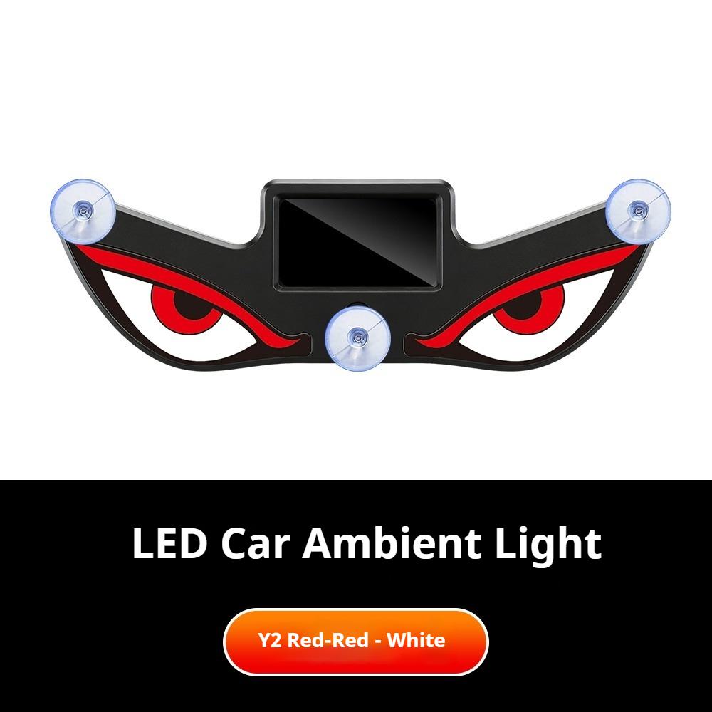 Upgrade Car Solar Energy Warning Light Devil Eyes USB Dual-Use LED Car Light Universal Rechargeable Color Changing Warning Light