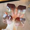 2025 neue Mode Oversize Gradienten Sonnenbrille Für Frauen Vintage Legierung Kette Rahmen Niet Quadrat Sonnenbrille Weibliche Elegante Shades