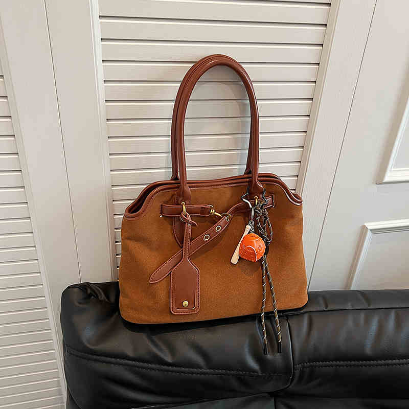 Classic Suede Commuter Shoulder Bags Women Autumn Winter Vintage Large Capacity Handbags  New Lady Frosted Tote Bag