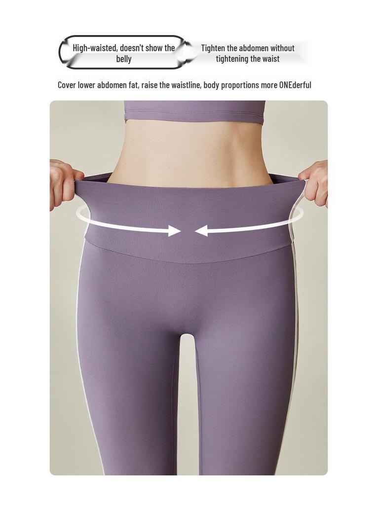 Damski Zestaw Spodnie Micro Flare do Jogi w Bloki Kolorystyczne i Top